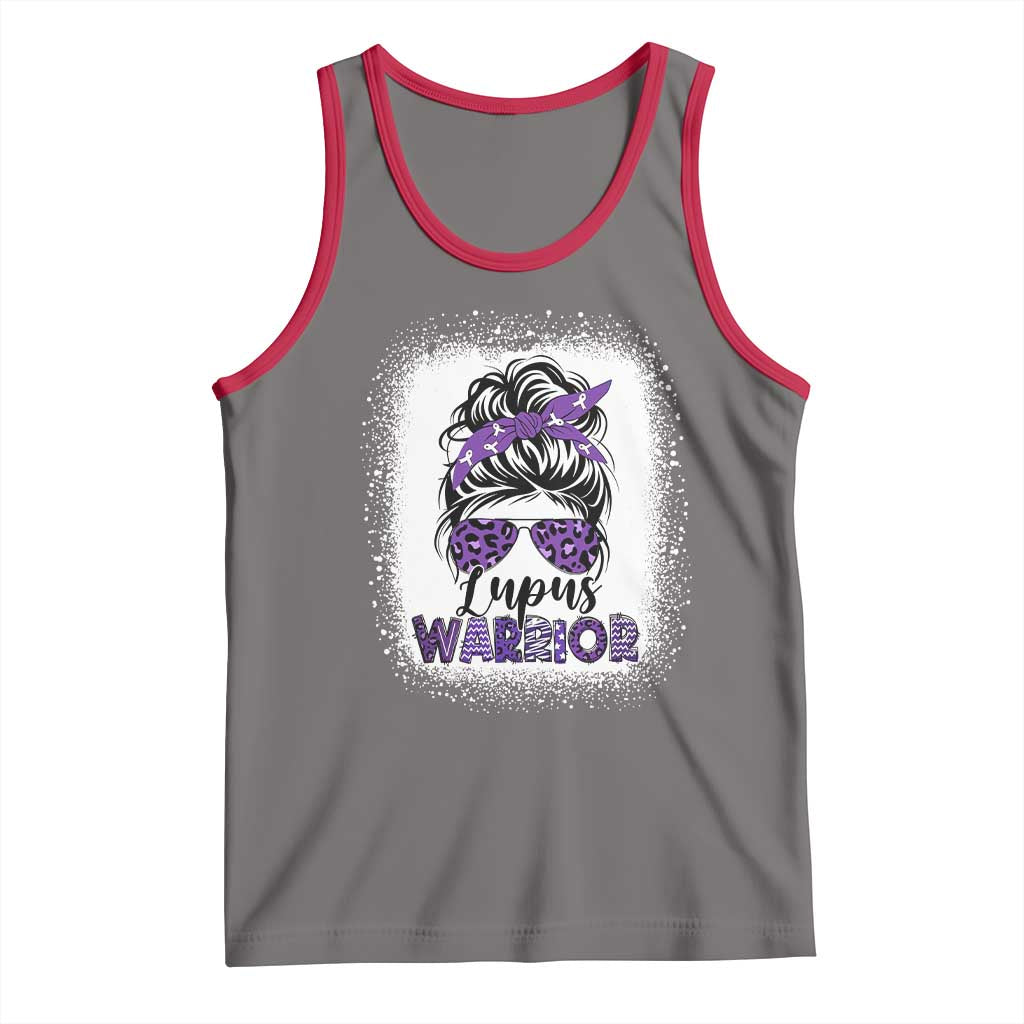 Lupus Warrior Tank Top Purple Ribbon Messy Bun Women TS10 Deep Heather Red Print Your Wear