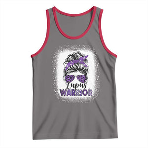 Lupus Warrior Tank Top Purple Ribbon Messy Bun Women TS10 Deep Heather Red Print Your Wear