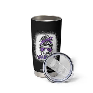 Lupus Warrior Tumbler Cup Purple Ribbon Messy Bun Women TS10 Print Your Wear