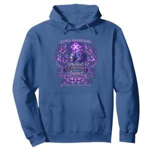 Lupus Awareness Hoodie Lion Purple Ribbon My God Is Stronger Than Lupus TS10 Royal Blue Print Your Wear
