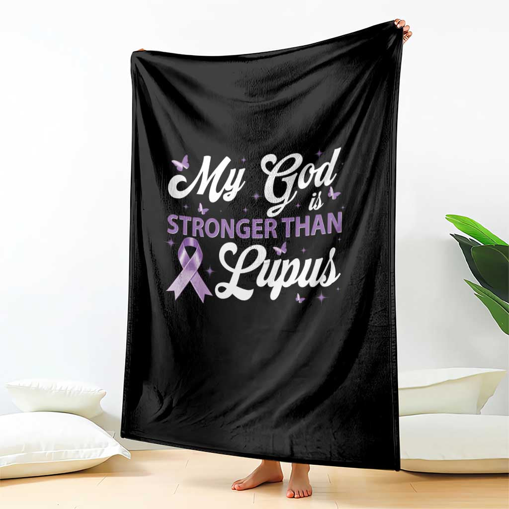 My God Is Bigger Than Lupus Throw Blanket Purple Ribbon TS10 Print Your Wear