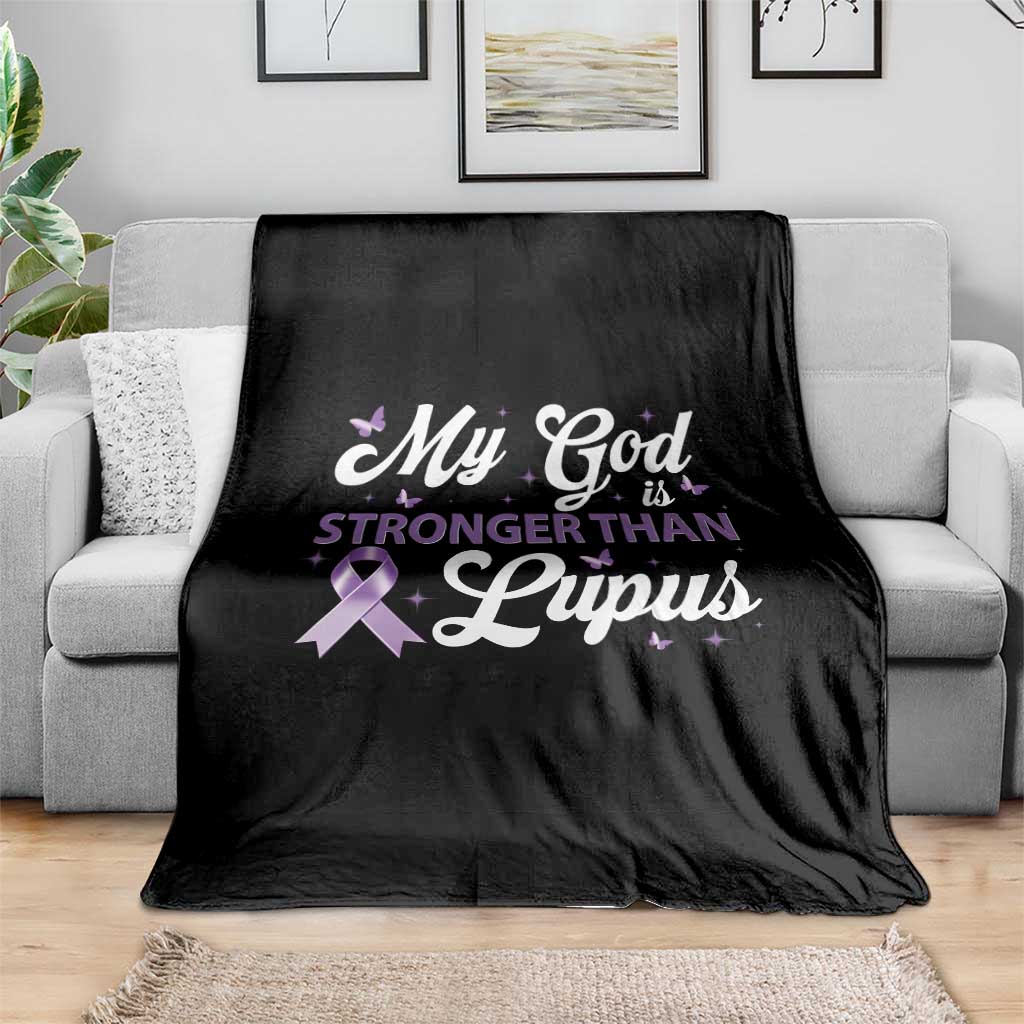 My God Is Bigger Than Lupus Throw Blanket Purple Ribbon TS10 Print Your Wear