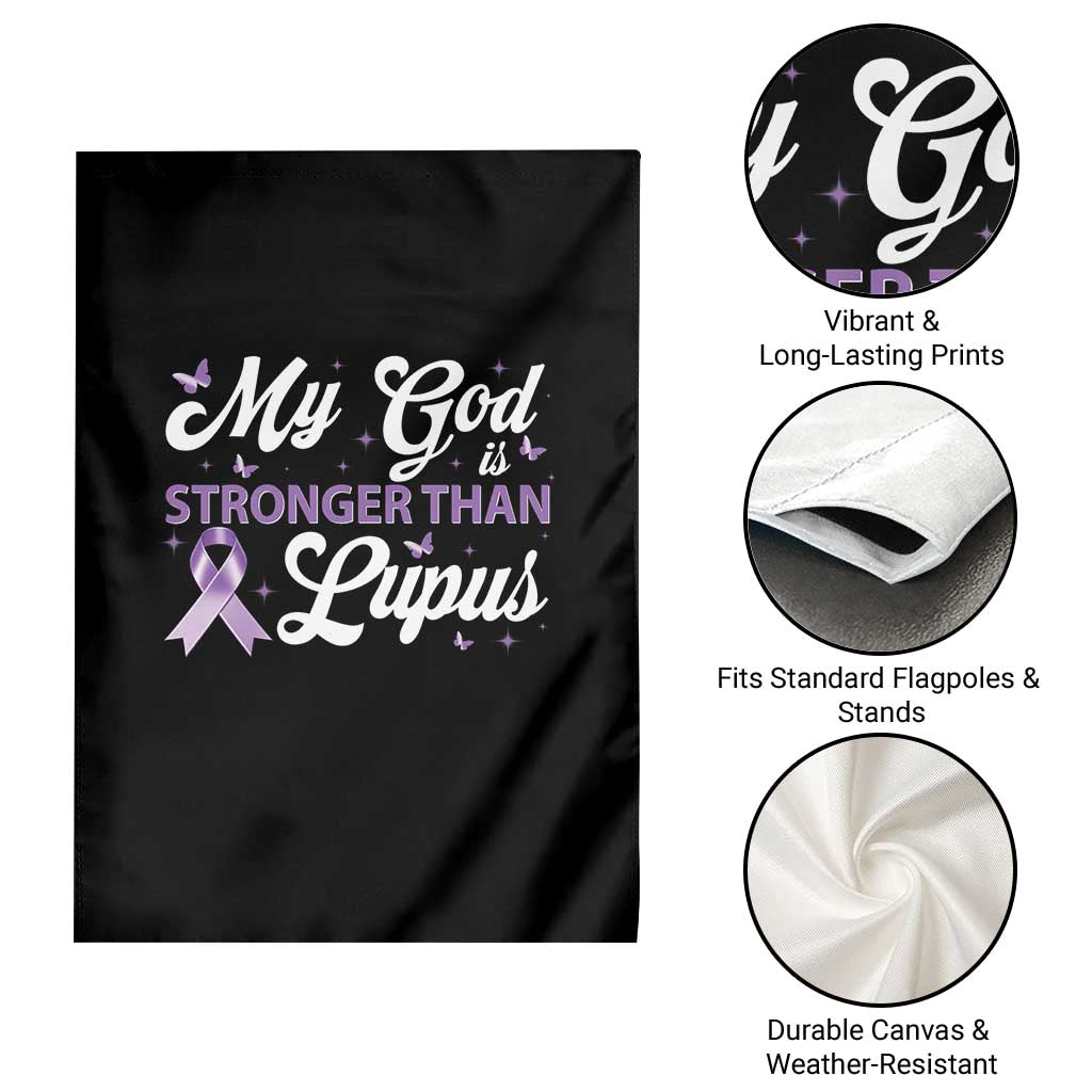 My God Is Bigger Than Lupus Garden Flag Purple Ribbon TS10 Print Your Wear