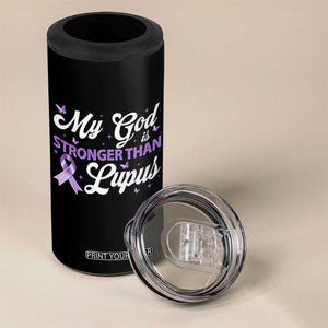 My God Is Bigger Than Lupus 4 in 1 Can Cooler Tumbler Purple Ribbon TS10 Print Your Wear