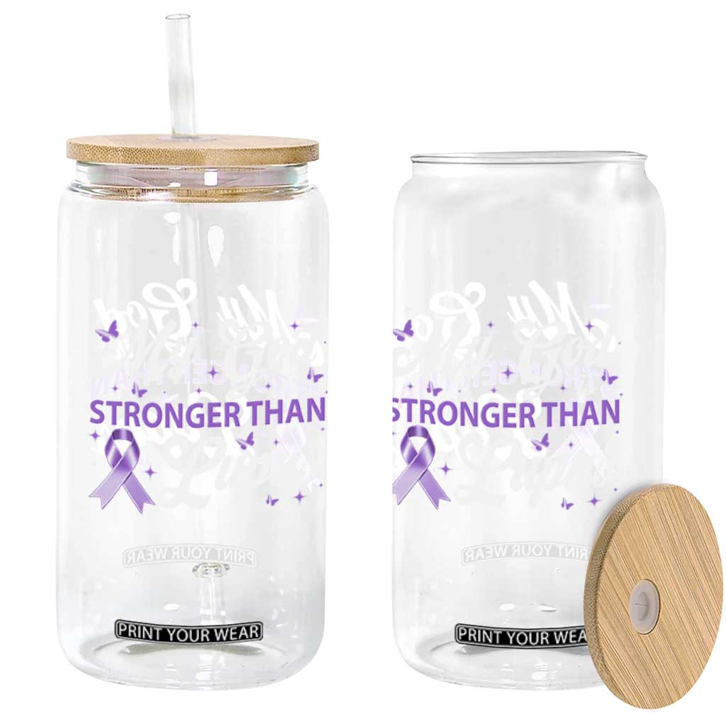 My God Is Bigger Than Lupus Glass Can Purple Ribbon TS10 Print Your Wear