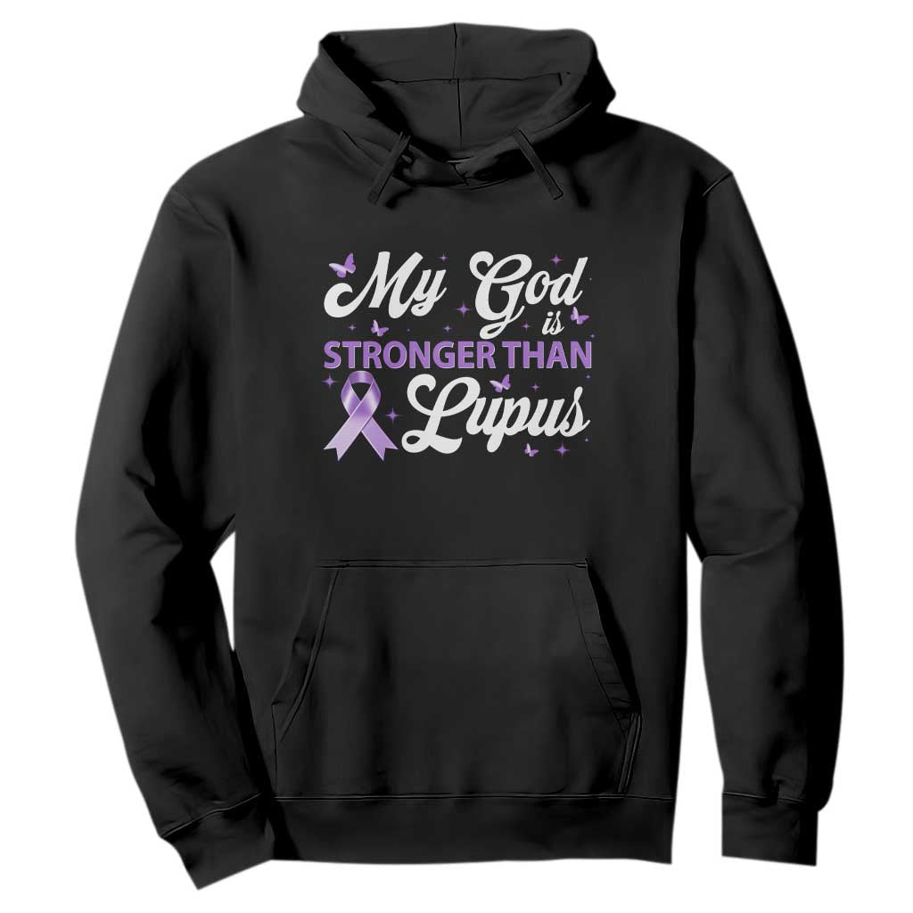 My God Is Bigger Than Lupus Hoodie Purple Ribbon TS10 Black Print Your Wear