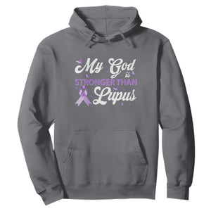 My God Is Bigger Than Lupus Hoodie Purple Ribbon TS10 Charcoal Print Your Wear