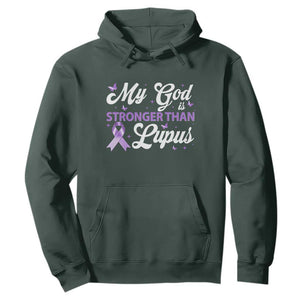 My God Is Bigger Than Lupus Hoodie Purple Ribbon TS10 Dark Forest Green Print Your Wear