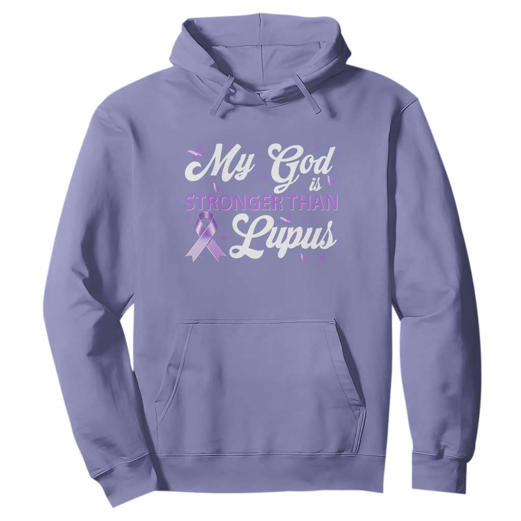 My God Is Bigger Than Lupus Hoodie Purple Ribbon TS10 Violet Print Your Wear