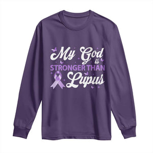 My God Is Bigger Than Lupus Long Sleeve Shirt Purple Ribbon TS10 Purple Print Your Wear