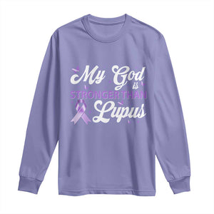 My God Is Bigger Than Lupus Long Sleeve Shirt Purple Ribbon TS10 Violet Print Your Wear