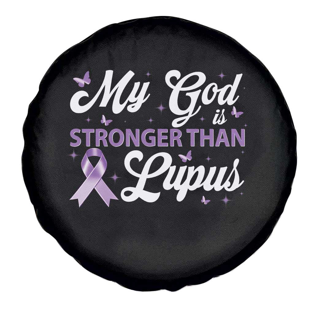 My God Is Bigger Than Lupus Spare Tire Cover Purple Ribbon TS10 Print Your Wear