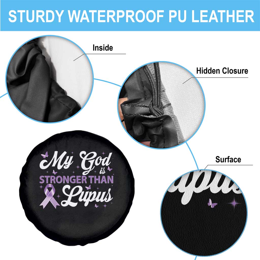 My God Is Bigger Than Lupus Spare Tire Cover Purple Ribbon TS10 Print Your Wear