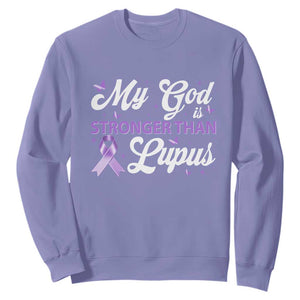 My God Is Bigger Than Lupus Sweatshirt Purple Ribbon TS10 Violet Print Your Wear
