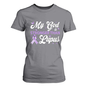 My God Is Bigger Than Lupus T Shirt For Women Purple Ribbon TS10 Charcoal Print Your Wear