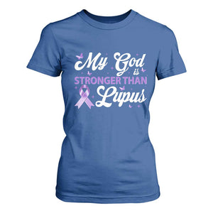 My God Is Bigger Than Lupus T Shirt For Women Purple Ribbon TS10 Royal Blue Print Your Wear