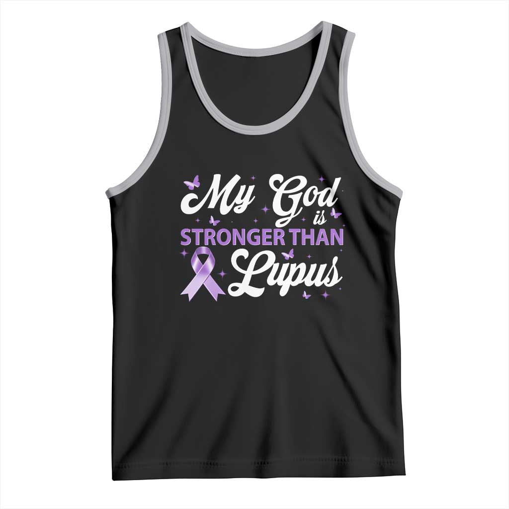 My God Is Bigger Than Lupus Tank Top Purple Ribbon TS10 Black Athletic Heather Print Your Wear