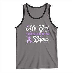 My God Is Bigger Than Lupus Tank Top Purple Ribbon TS10 Deep Heather Black Print Your Wear