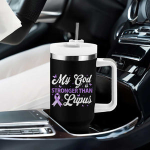 My God Is Bigger Than Lupus Tumbler With Handle Purple Ribbon TS10 Print Your Wear