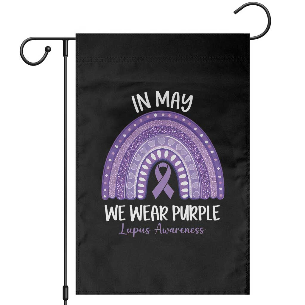 Lupus Awareness Garden Flag In May We Wear Purple Ribbon Rainbow TS10 Black Print Your Wear