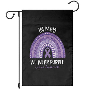 Lupus Awareness Garden Flag In May We Wear Purple Ribbon Rainbow TS10 Black Print Your Wear