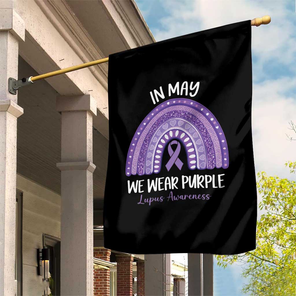 Lupus Awareness Garden Flag In May We Wear Purple Ribbon Rainbow TS10 Print Your Wear