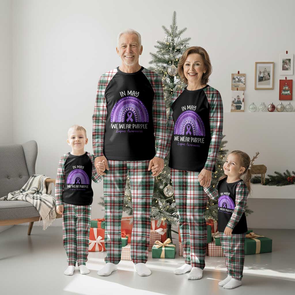 Lupus Awareness Plaid Pajama Set In May We Wear Purple Ribbon Rainbow TS10 Christmas Plaid Print Your Wear