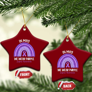 Lupus Awareness Ceramic Ornament In May We Wear Purple Ribbon Rainbow TS10 Print Your Wear