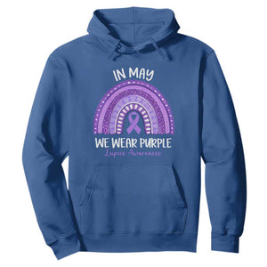 Lupus Awareness Hoodie In May We Wear Purple Ribbon Rainbow TS10 Royal Blue Print Your Wear