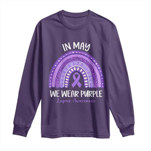 Lupus Awareness Long Sleeve Shirt In May We Wear Purple Ribbon Rainbow TS10 Purple Print Your Wear