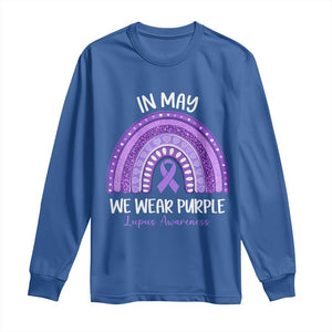 Lupus Awareness Long Sleeve Shirt In May We Wear Purple Ribbon Rainbow TS10 Royal Blue Print Your Wear