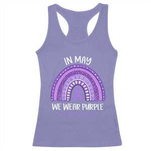 Lupus Awareness Racerback Tank Top In May We Wear Purple Ribbon Rainbow TS10 Violet Print Your Wear