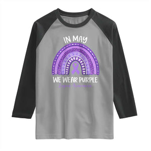 Lupus Awareness Raglan Shirt In May We Wear Purple Ribbon Rainbow TS10 Sport Gray Black Print Your Wear