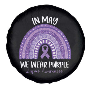 Lupus Awareness Spare Tire Cover In May We Wear Purple Ribbon Rainbow TS10 Print Your Wear