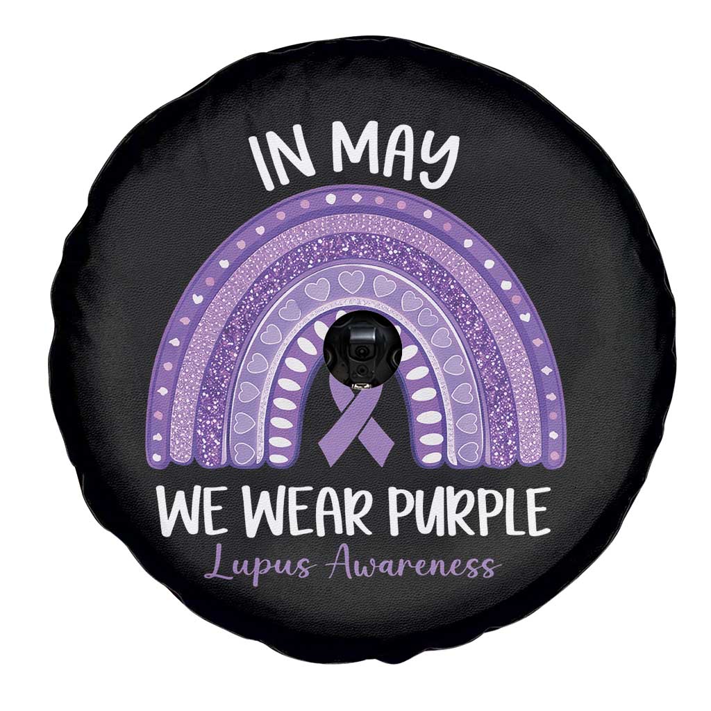 Lupus Awareness Spare Tire Cover In May We Wear Purple Ribbon Rainbow TS10 Print Your Wear
