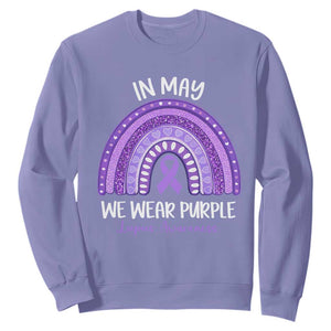 Lupus Awareness Sweatshirt In May We Wear Purple Ribbon Rainbow TS10 Violet Print Your Wear
