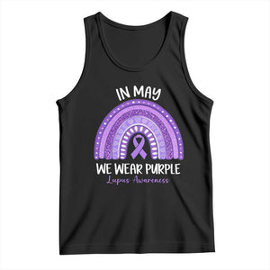 Lupus Awareness Tank Top In May We Wear Purple Ribbon Rainbow TS10 Black Print Your Wear