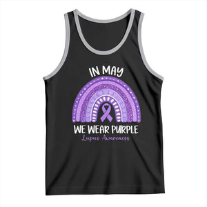 Lupus Awareness Tank Top In May We Wear Purple Ribbon Rainbow TS10 Black Athletic Heather Print Your Wear