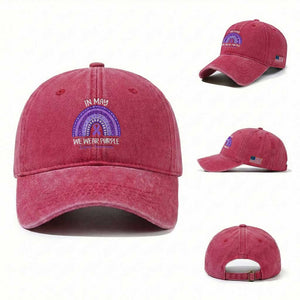 Lupus Awareness Washed Cotton Baseball Cap In May We Wear Purple Ribbon Rainbow TS10 Washed Cap Universal Fit Red Print Your Wear