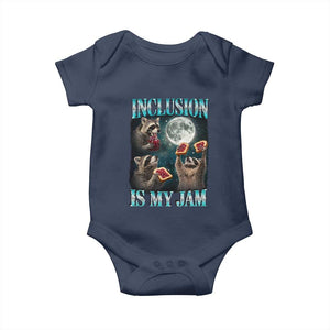 Inclusion Is My Jam Baby Onesie Raccoon Meme Neurodiversity SPED Teacher Gift TS10 Navy Print Your Wear