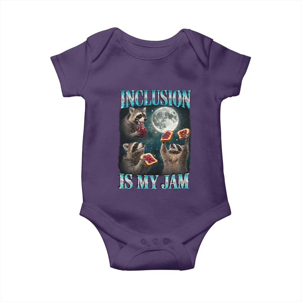 Inclusion Is My Jam Baby Onesie Raccoon Meme Neurodiversity SPED Teacher Gift TS10 Purple Print Your Wear
