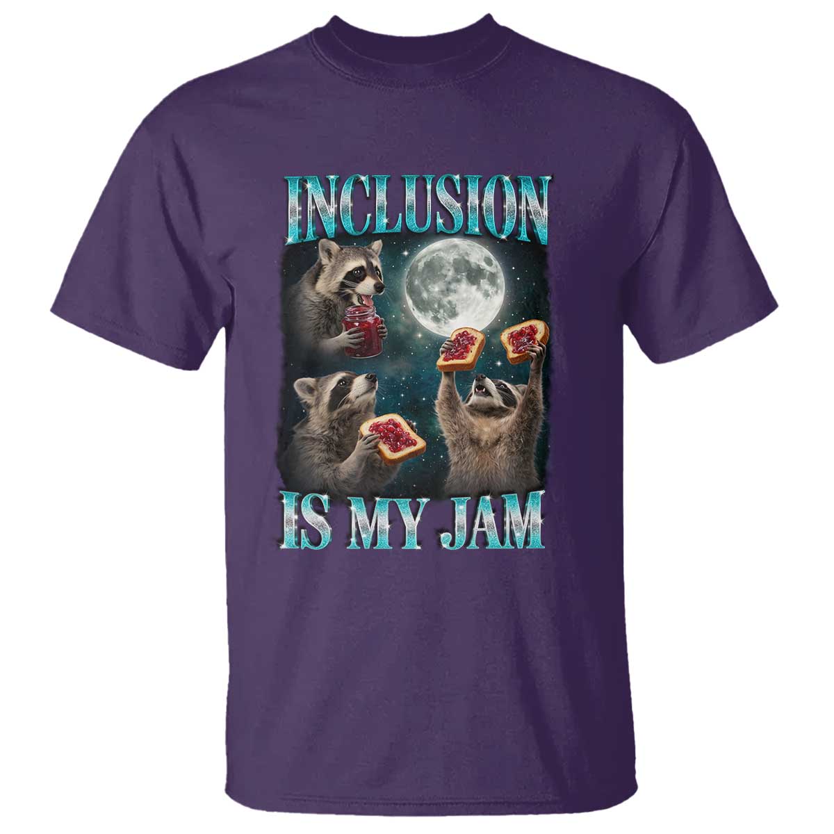 Inclusion Is My Jam T Shirt Raccoon Meme Neurodiversity SPED Teacher Gift TS10 Purple Print Your Wear