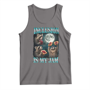 Inclusion Is My Jam Tank Top Raccoon Meme Neurodiversity SPED Teacher Gift TS10 Deep Heather Print Your Wear