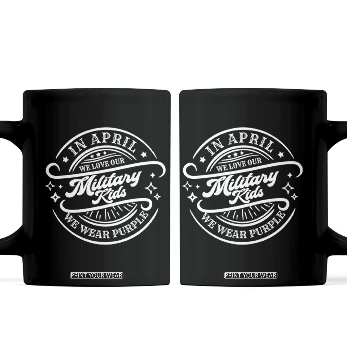 Purple Up For Military Kids Coffee Mug Military Children Month TS10 Black Print Your Wear