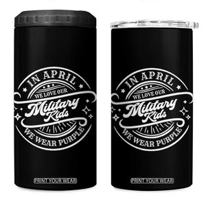 Purple Up For Military Kids 4 in 1 Can Cooler Tumbler Military Children Month TS10 One Size: 16 oz Black Print Your Wear