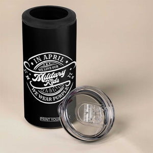 Purple Up For Military Kids 4 in 1 Can Cooler Tumbler Military Children Month TS10 Print Your Wear