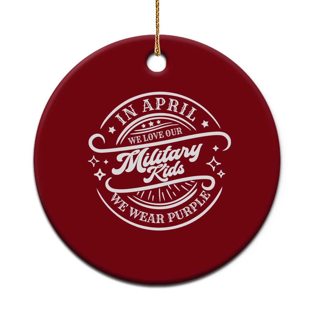 Purple Up For Military Kids Ceramic Ornament Military Children Month TS10 1pc Red Print Your Wear