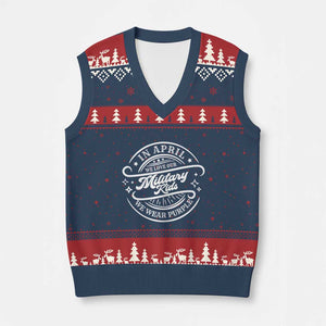 Purple Up For Military Kids V-Neck Knit Sweater Vest Military Children Month TS10 Navy Red Print Your Wear