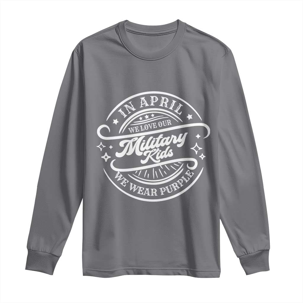 Purple Up For Military Kids Long Sleeve Shirt Military Children Month TS10 Charcoal Print Your Wear