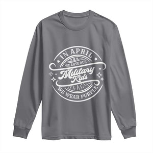 Purple Up For Military Kids Long Sleeve Shirt Military Children Month TS10 Charcoal Print Your Wear
